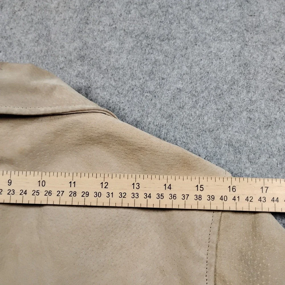 Wilsons Leather Maxima Suede Blazer Jacket Women's Large Tan Beige Vintage Y2K
